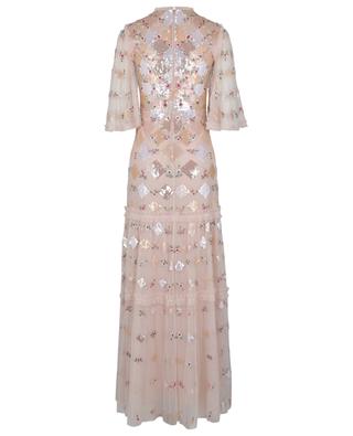 Rose Diamond Gown long dress in tulle with diamond and floral embroideries NEEDLE &THREAD