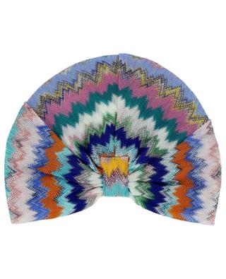 Knit multicolour zigzag patterned beach turban MISSONI MARE
