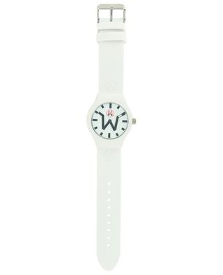 Weisse Armbanduhr mit Silikonriemen Zurich MADWATCH