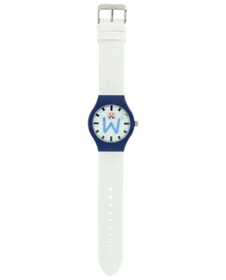 Weisse Armbanduhr mit Silikonriemen Geneva MADWATCH