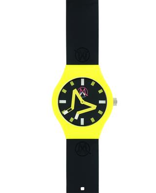 Schwarze Armbanduhr mit Silikonriemen London MADWATCH