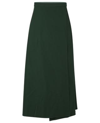 Midi-length cady wrap skirt in shades of green VALENTINO
