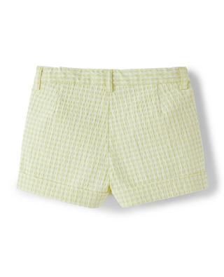 Girls' seersucker shorts in gingham check IL GUFO