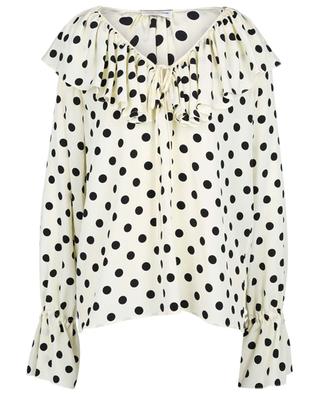 Ruffled polka dot blouse in silk SAINT LAURENT PARIS