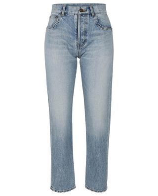 Authentic Hawaii Blue straight fit distressed high-rise jeans SAINT LAURENT PARIS