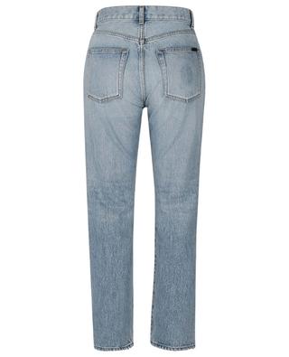 Used-Look-Jeans mit hoher Taille und geradem Bein Authentic Hawaii Blue SAINT LAURENT PARIS