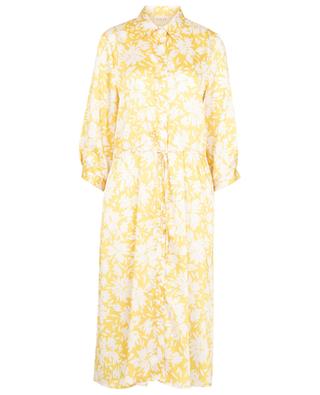Spring floral twill midi-length shirt dress TOUPY