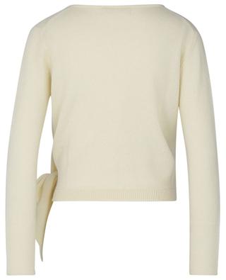 Sorbet yellow fitted cashmere jumper with knot detail HEMISPHERE