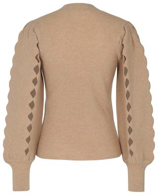 Wool jumper with scallop cut-out puff sleeves CHLOE