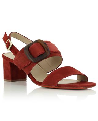 Suede block heel sandals with buckle SANTONI