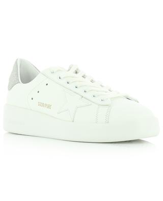 Pure Star white leather with silver tone glitter GOLDEN GOOSE