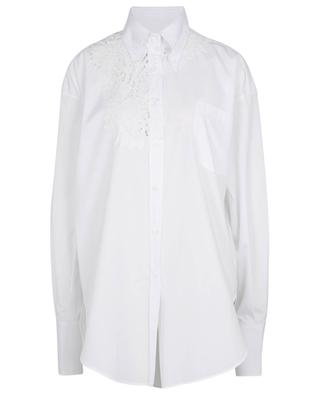Oversize poplin shirt embellished with openwork embroideries ERMANNO SCERVINO