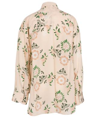 Lace embellished oversize shirt in floral silk ERMANNO SCERVINO