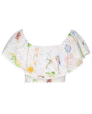 Paradise Found printed embroidered crop top HAYLEY MENZIES