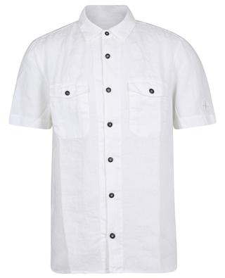 12701 Fissato Treatment short-sleeved linen shirt STONE ISLAND