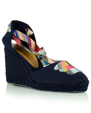 Coralia wedge fabric espadrilles with striped straps CASTANER