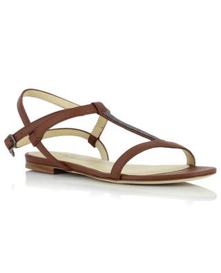 Flat strappy sandals in leather and beads FABIANA FILIPPI