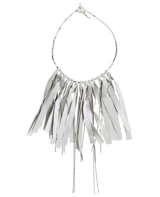Choker in metal cubes with leather fringes FABIANA FILIPPI