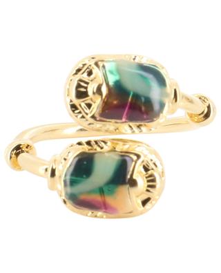 Duality Scaramouch open golden enamelled ring GAS BIJOUX