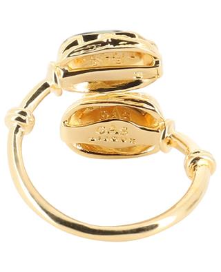 Offener goldener Ring mit Email Duality Scaramouch GAS BIJOUX