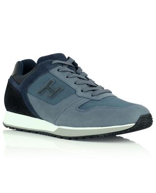 H321 H Flock light blue multi material sneakers HOGAN