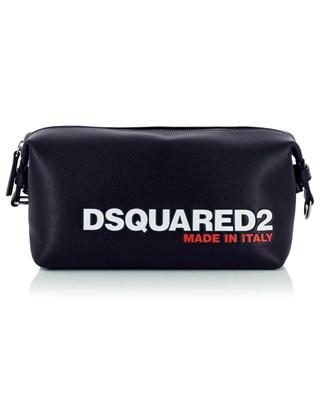 Bob logo printed grained leather toiletry bag DSQUARED2
