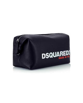 Bob logo printed grained leather toiletry bag DSQUARED2