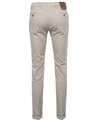 Slim fit gabardine chino trousers with turn-ups B SETTECENTO