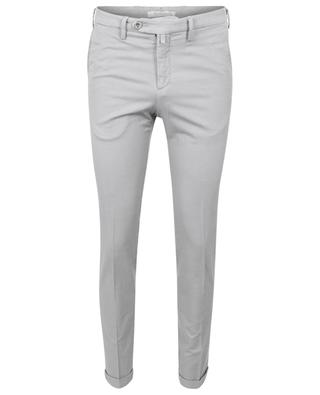 Slim-fit cotton and linen chino trousers B SETTECENTO