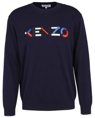 KENZO multicolour logo embroidered thin jumper KENZO