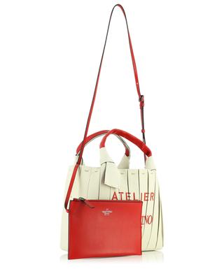 Atelier 05 Plissé Small canvas and leather tote bag VALENTINO