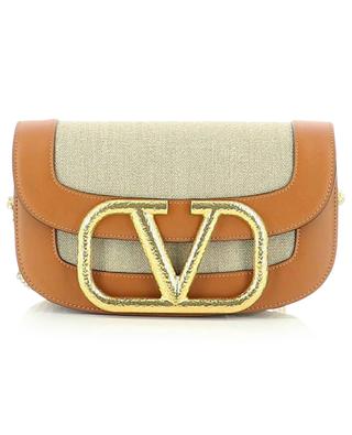 Supervee linen and leather cross body bag VALENTINO