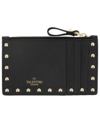 Rockstud leather card case with coin case VALENTINO