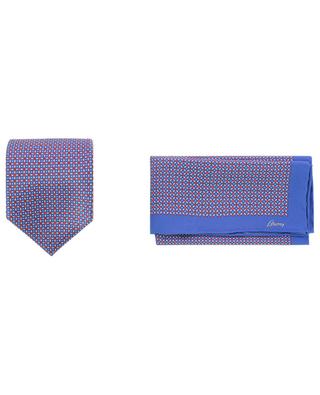 Coffret cravate et pochette imprimées grille BRIONI