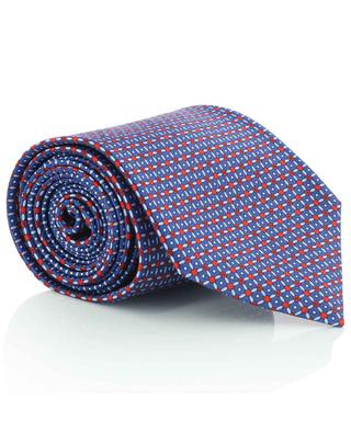 Set aus Krawatte und Einstecktuch mit Gitter-Print BRIONI