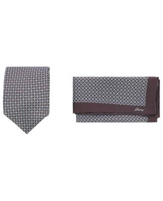 Tie and pocket square gift set with grid print BRIONI