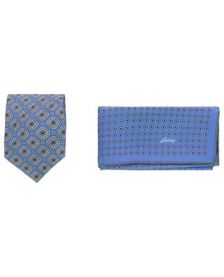 Set aus Krawatte und Einstecktuch mit Rauten-Print BRIONI