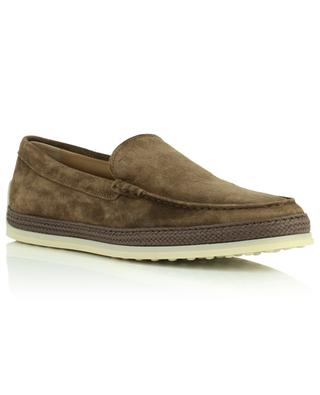 Nuova Pantofola loafers in suede and raffia TOD'S