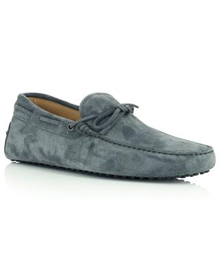 New Gommini grey suede loafers with laces TOD'S
