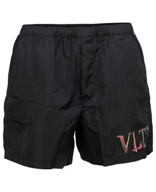 VLTN Graph navy blue swim shorts with print VALENTINO