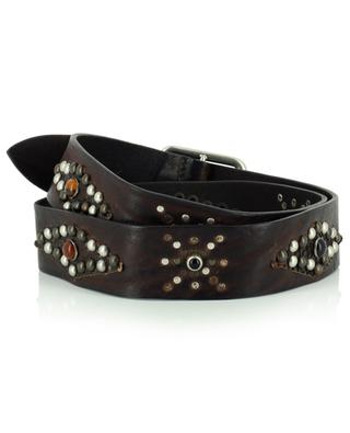Vintage stud and cabochon adorned leather belt ANDREA D'AMICO