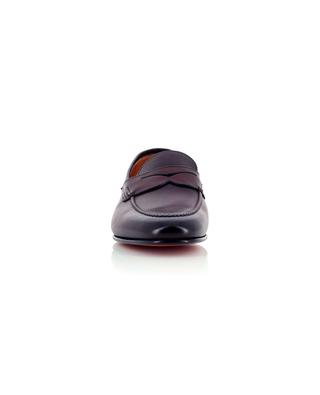 Shiny smooth leather loafers with strap SANTONI
