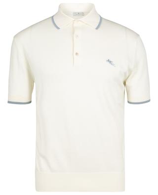Pegaso short-sleeved knit polo shirt with contrasting trims ETRO