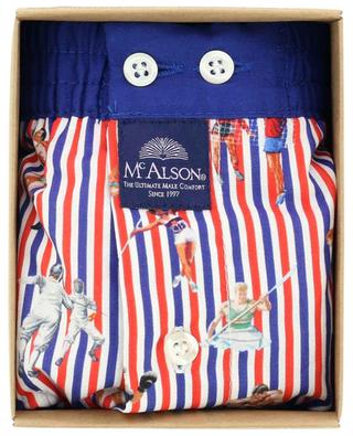 Olympic sports printed striped poplin boxer shorts MC ALSON