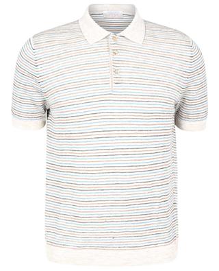 Striped polo shirt in linen and cotton knit GRAN SASSO