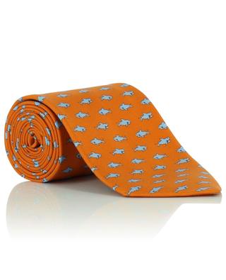 Cravate en soie imprimée requins FEFE NAPOLI