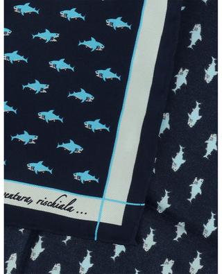Shark printed silk pocket square FEFE NAPOLI