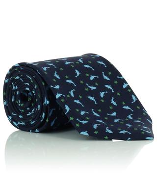 Dolphin printed silk tie FEFE NAPOLI