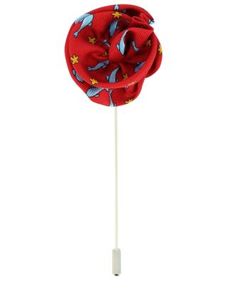 Button-hole fabric flower with dolphin print FEFE NAPOLI