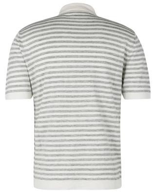 Striped linen knit polo shirt with short sleeves MAURIZIO BALDASSARI